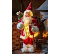 Marco Paul 30cm Pre-Lit Santa Claus Christmas Decoration in Red Marco Paul Red