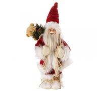 Marco Paul 30cm Red Santa Claus Christmas Decorations - In-lit Battery Operated Soft Plush Standing Santa Figure LED Lights Festive Ornament - Xmas Decoration Indoor Light Up Decoration
