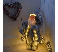Marco Paul 30cm Red Santa Claus Christmas Decorations - Soft Plush Standing Santa Figure Festive Ornament - Xmas Decoration Indoor Santa Claus Christmas Ornament