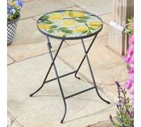 Marco Paul 30cm Yellow Glass Round Handprinted Lemons Table Marco Paul Yellow