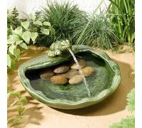 Marco Paul 32cm Green Ceramic Frog Solar Water Fountain Marco Paul Green