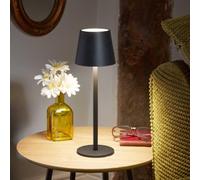 Marco Paul 33cm Onyx Metal Rechargeable Table Lamp in Black Marco Paul Black
