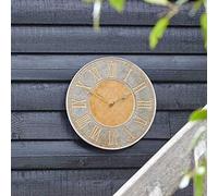 Marco Paul 35cm Golden Wall Clock with Roman Numerals for Outdoor Indoor in Bronze Marco Paul Bronze
