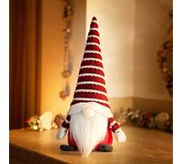 Marco Paul 35cm Red Standing Christmas Gonk - Super Furry Plush Nordic Gnome Ornament - Soft Touch Festive Indoor Decoration with Hat & Beard for Xmas Home Décor