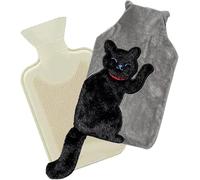 Marco Paul 3D Hot Water Bottle 1 Litre Hot Water Bag Hot Water Bottle with Cover UK Novelty Gift for cat Lovers Womans Soft Cover Plush (Cat)