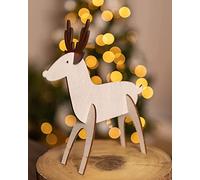 Marco Paul 3D Wooden Reindeer - Rustic Slot-Together Christmas Decorations, Handmade Wood Craft Ornament for Festive Home Displays, Table Décor and DIY Family Activity