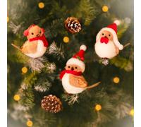 Marco Paul 3Pc Christmas Robin Tree Decoration Set