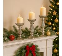 Marco Paul 3Pc Pillar Candle Staggered Holder Set
