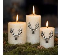 Marco Paul 3Pc Silver Stag Candle Pins