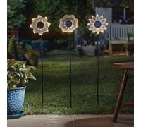 Marco Paul 3pc Solar Flower Stake Light Set in Black Marco Paul Black