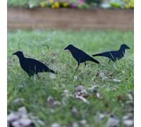 Marco Paul 3x Metal Crow Target Set Free Standing Deterrent Decoy Metal Birds Hunting Shoot in Black Marco Paul Black