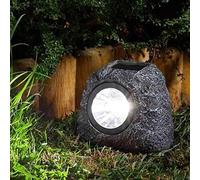Marco Paul 4 Pack of Grey Resin Realistic Rock Solar Spotlight 11cm in Light Stone Marco Paul Light Stone