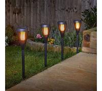 Marco Paul 40cm Black Metal Flaming Solar Powered Stake Light Marco Paul Black