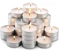 Marco Paul 40Pcs White Tea Lights Unscented Candles - 4 Hour Clean Burn Scented Tealight Candles - Dripless Wax Bulk Candle Set for Wedding Party Christmas Decorations & Dinner Tables