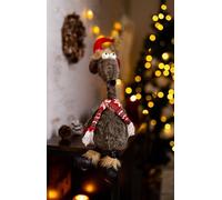 Marco Paul 48cm Renton Rat Christmas Decorations Indoor Novelty Plush Rat Xmas Decorations Home Ornaments Freestanding Animal Figurine Furry Fabric Statue Home Decor