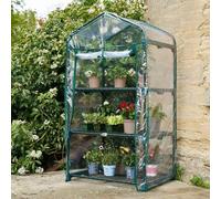 Marco Paul 4ft 3 Tier Mini Greenhouse with Reinforced PVC Cover in Clear | Size: 0.5m x 1m Marco Paul Clear 0.5m x 1m