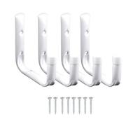 Marco Paul 4pc Jumbo Hook Set Large Hooks for Hanging White Metal Ladder Hooks for Shed Organiser, Garage Storage, Garden Tools, Bikes, Ladder Hanging Storage