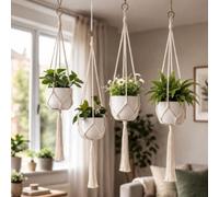 Marco Paul 4Pc Macrame Rope Plant Hanger Set
