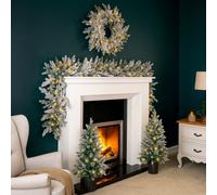 Marco Paul 4Pc Pre-Lit Luxury Christmas Decoration Set - Flocked