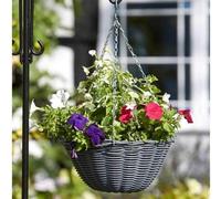 Marco Paul 4Pc Slate Rattan Hanging Basket