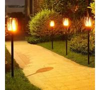 Marco Paul 4Pc Solar Lights Flickering Flame Lights in Black Marco Paul Black