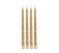 Marco Paul 4pc Gold Twist Taper Candles Metallic Candle Light Table Long Burning Candles Long Burning Light Decor Candlesticks Pillar Candles Multipack Non Toxic Candles