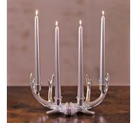 Marco Paul Dinner Candles Pack of 4, Tapered Candles Non Drip Long Lasting 8 Hours, Unscented (Silver - 4 Pack) 2cm X 25cm