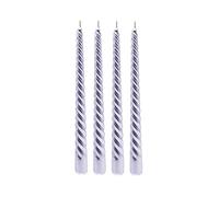 Marco Paul 4pc Silver Twist Taper Candles Metallic Candle Light Table Long Burning Candles Long Burning Light Decor Candlesticks Pillar Candles Multipack Non Toxic Candles