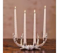 Marco Paul 4pc White Twist Taper Candles Metallic Candle Light Table Long Burning Candles Long Burning Light Decor Candlesticks Pillar Candles Multipack Non Toxic Candles