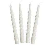 Marco Paul 4pc White Twist Taper Candles Metallic Candle Light Table Long Burning Candles Long Burning Light Decor Candlesticks Pillar Candles Multipack Non Toxic Candles