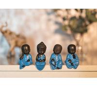 Set Of 4 Lucky Sitting Buddha Ornaments Home Decor Garden Ornaments