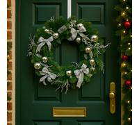 Marco Paul 50Cm Christmas Wreath With Silver Decorations