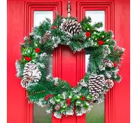 Marco Paul 50cm Luxury Christmas Wreath with Pinecones & Berries in Green Marco Paul Green