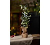 Marco Paul Rustic Artificial Christmas Mistletoe in Burlap Sack Decorative Festive Xmas Faux Foliage Home Decoration Festive Décor Xmas Indoor Ornament Table Centrepiece (Mistletoe Tree)