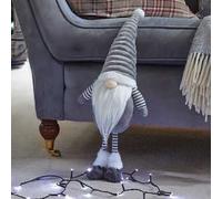 Marco Paul Christmas 53cm Grey Standing Gonk Super Furry Fabric Nordic Gonk Soft Plush Festive Indoor Christmas Ornaments Xmas Home Decoration Winter Santa Figure Ideal Christmas Decorations Indoor