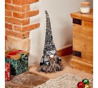 Marco Paul Christmas 55cm Standing Rebel Gonk Sparkle Furry Fabric Soft Touch Plush Festive Indoor Ornament Novelty Nordic Xmas Home Decoration Winter Santa Figure Home Decorations