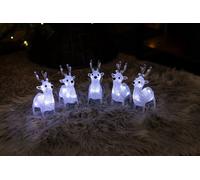 Marco Paul 5pc Acrylic LED Reindeer Christmas Decoration in Clear Marco Paul Clear
