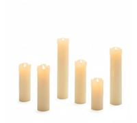 Marco Paul 6-Pack LED Battery Operated Flameless Flickering Flame Candles with Timer Real Wax Electric Fake Pillar Candle Warm White Christmas Table Decor Centrepiece