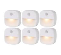 Marco Paul 6 Pack LED Motion Sensor Lights - Complete Set of Wireless Battery Powered Night Lights 50 Lumens Each with PIR Auto On/Off - Stick-On or Hang for Bedrooms, Cupboards, Stairs and Hallways