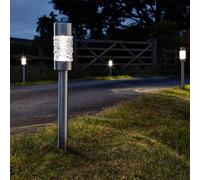 Marco Paul 6 Pack of Silver Stainless Solar Powered Stake Lights 57cm in Metallic Silver Marco Paul Metallic Silver