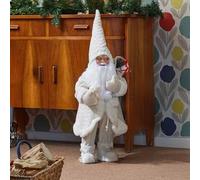 Marco Paul 60cm Traditional Cream Standing Santa Claus Christmas Decorations Indoor Home Xmas decorations Festive Figure Father Christmas Ornaments Santa Xmas Festive Decor