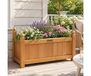Marco Paul 60cm Wooden Garden Planter Outdoor Flower Herb Plant Pot Rectangular Trough Wood Box for Patio Balcony Garden Decorative Container for Plants Shrubs Indoor Outdoor (Medium)