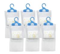 Marco Paul 6pc Lemon Scent Wardrobe Dehumidifier Hanging Bags - Long Lasting Hanging Dehumidifiers For Wardrobes 3-6 Weeks - Odour Eliminator & Moisture Absorber - Dehumidifiers Disposable Home Use