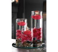 Marco Paul 6pc Red Traditional Floating Candles Non Scented Candles Wax Tealights Indoor Decorations Wedding Decor Small Round Burning Candles Mini Wax Candle Disc Centrepiece