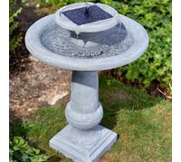Marco Paul 70cm Grey Resin Two Tier Solar Powered Water Fountain in Stone Marco Paul Stone