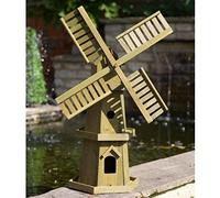 Marco Paul 73cm Tan Wooden Windmill Garden Ornament in Beige Marco Paul Beige