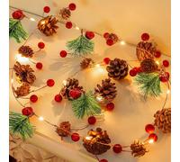Marco Paul 7ft Luxury Pre-Lit Christmas Garland with Pine Cones & Berries Marco Paul Multicolor