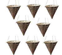 Marco Paul 8 Pack 12" Rattan Cone Garden Hanging Baskets