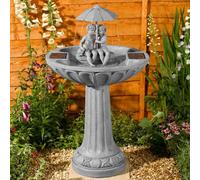 Marco Paul 84cm Grey & Boy Solar Powered Water Fountain Marco Paul Grey