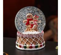 Marco Paul 8cm Christmas Snow Globe Decoration Gingerbread Family Snow Swirler Ornament Festive Glitter Shaker Holiday Tabletop Display Ornament Winter Decoration Gift Idea